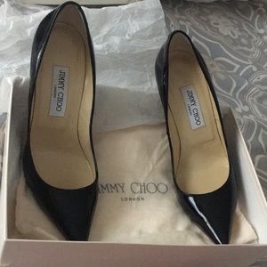 Jimmy choo patent leather black heels